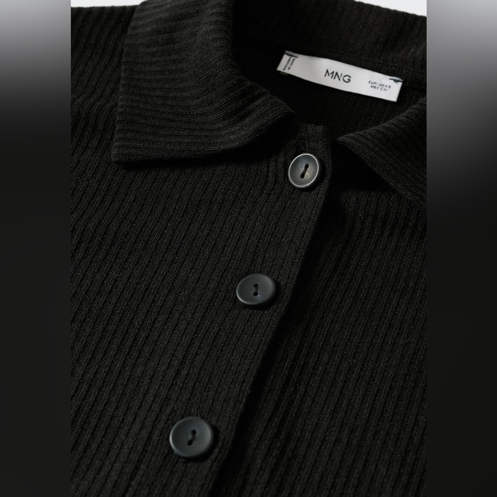 Mango Black ribbed button down - Picture 9 of 14